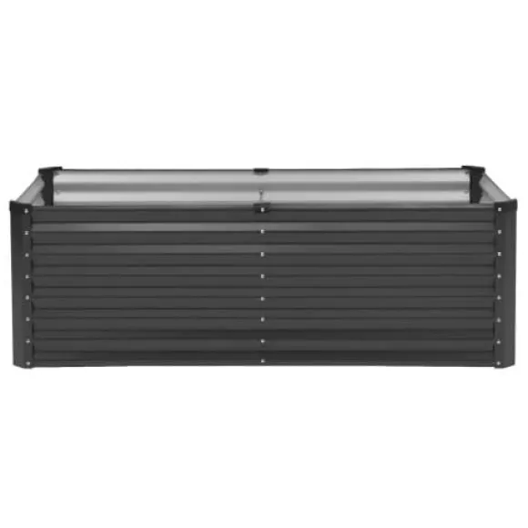 Højbedsplantekasse, 180x89,5x60 cm, Mørkegrå, Metal