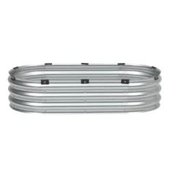 Højbedsplantekasse, 119,5x58,5x27 cm, Sølv, Metal