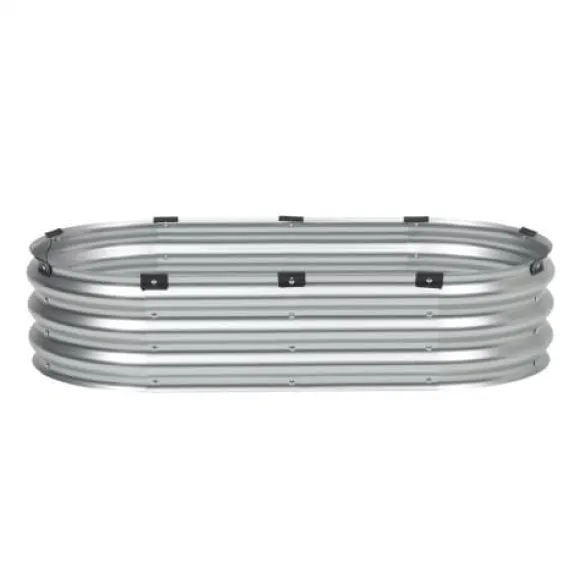 Højbedsplantekasse, 119,5x58,5x27 cm, Sølv, Metal