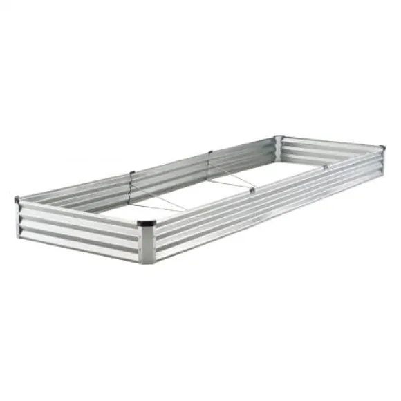 Højbedsplantekasse, 360,5x120,5x28,5 cm, Sølv, Metal