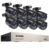 Hjem Sikkerhedskamera System, 1080p Opløsning, Udendørs CCTV Kameraer, 1T, Sort