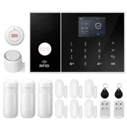 Hjemmealarmsystem, Smart Home Integration, Trådløs Sikkerhedsløsning,4G WiFi Kit D, EU Stik