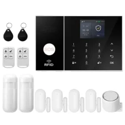 Hjemmealarmsystem, Smart Home Integration, Trådløs Sikkerhedsløsning,4G WiFi Kit C, EU Stik