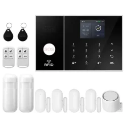 Hjemmealarmsystem, Smart Home Integration, Trådløs Sikkerhedsløsning,4G WiFi Kit C, EU Stik