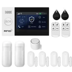 Hjemmealarmsystem, trådløs forbindelse, smart automatisering,GSM 2G WiFi Kit C, EU Stik