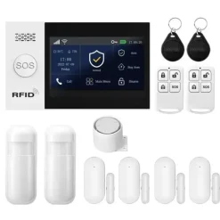 Hjemmealarmsystem, trådløs forbindelse, smart automatisering,GSM 2G WiFi Kit C, EU Stik