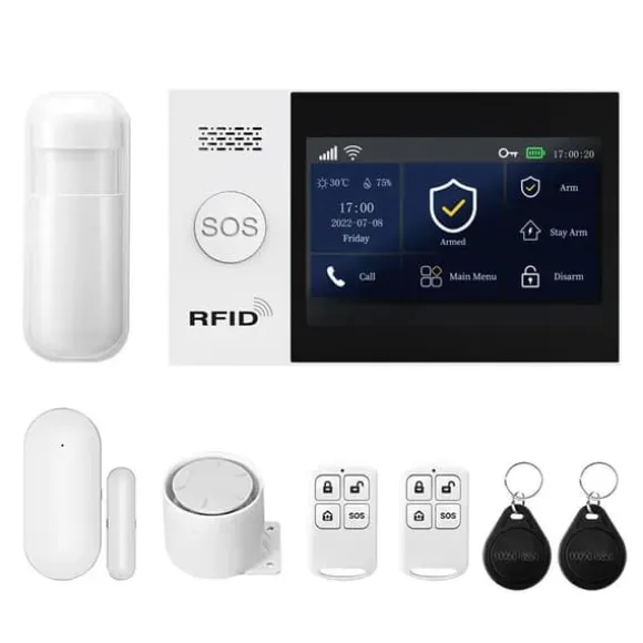 Hjemmealarmsystem, trådløs forbindelse, smart automatisering,GSM 2G WiFi Kit A, EU Stik