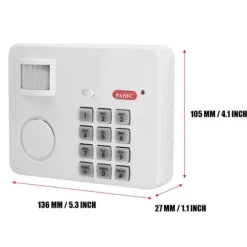 Hjemmesikkerhedsalarmsystem med trådløs PIR-bevægelsessensor og fjernbetjening med tastatur