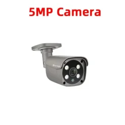 Hjemmesikkerhedskamera, 5MP opløsning, 3,6 mm linse, 48V PoE strøm, IR nattevision, tovejslyd