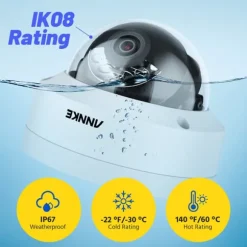 Hjemmesikkerhedskamera, 8MP opløsning netværkskamera, smart dual-light teknologi, vandal-sikker design