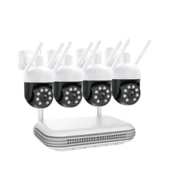 Hjemmesikkerhedskamera, PTZ trådløst overvågningskamera, 4MP HD opløsning, intelligent detektion, 8CH NVR 4 kamera