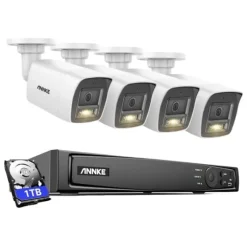 Hjemmesikkerhedskamera system, 12MP opløsning, AI detektionsfunktioner, 1T