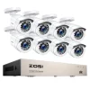 Hjemmesikkerhedssystem, H265+ DVR, Natvision,1T, 8CH DVR med 8 kameraer