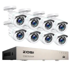 Hjemmesikkerhedssystem, H265+ DVR, Natvision,1T, 8CH DVR med 8 kameraer