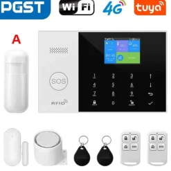 Hjemmesikkerhedssystem, trådløs forbindelse, smart home integration, dør/vindue sensorer,4G WiFi Kit A, EU stik
