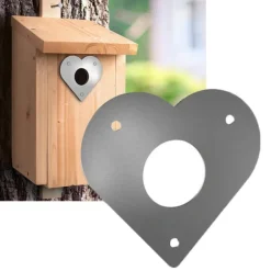 Hjerteformet beskyttelsesplade til fuglehus