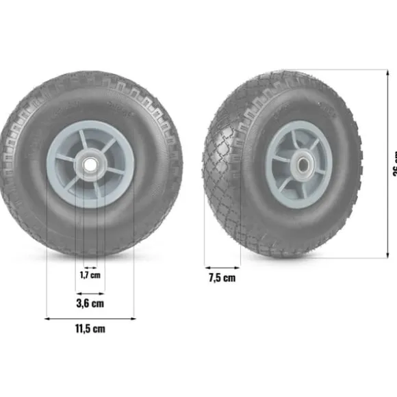 Hjul med inderslange til Humberg HM-509 transportvogn