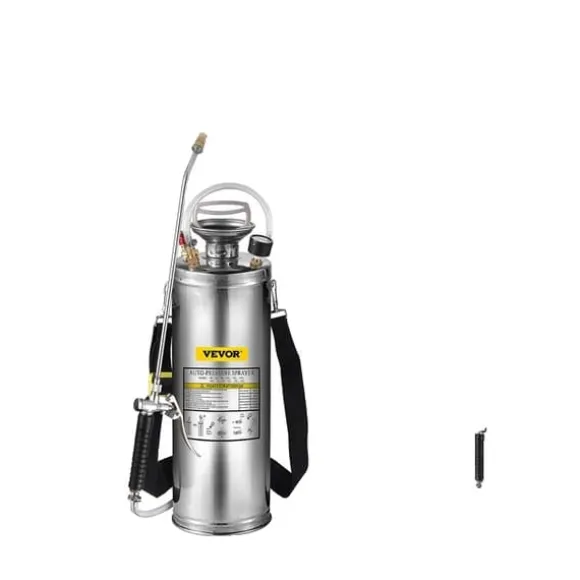 Hånddrevet sprøjte, rustfrit stål, stort flow stempelstang, 10L 3Gal