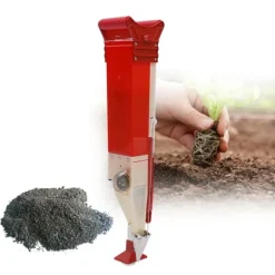 Håndholdt gødningsspreder, enkeltcylindret, til frugtplantager og køkkenhave, rød