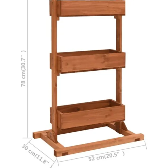 Håndlavet plantestativ i fyrretræ med 3 hylder | Størrelse: 52x30x78 cm
