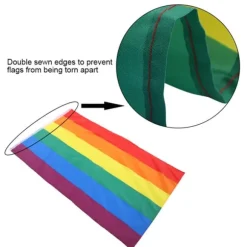 Håndviftende Regnbueflag Banner Polyester Gay Pride Lesbisk Flag med Øjer