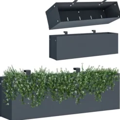Hængende plantekasse - klik ombygning - 50x12x15cm - antracit