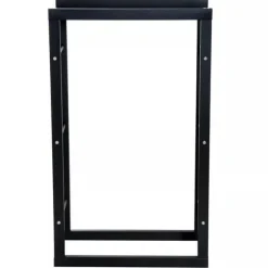 HOMCOM Brændestativ - Sort Metal, L60 x B25 x H100 cm, op til 100 kg