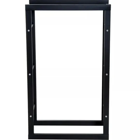 HOMCOM Brændestativ - Sort Metal, L60 x B25 x H100 cm, op til 100 kg