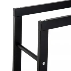 HOMCOM Brændestativ - Sort Metal, L60 x B25 x H100 cm, op til 100 kg