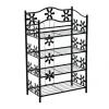 HOMCOM Plantestativ i Metal, 4 Etager, Sort, 59,5x30x92cm