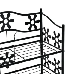 HOMCOM Plantestativ i Metal, 4 Etager, Sort, 59,5x30x92cm
