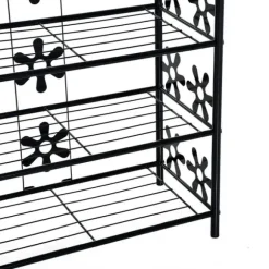 HOMCOM Plantestativ i Metal, 4 Etager, Sort, 59,5x30x92cm