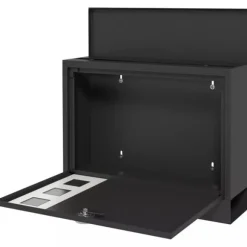 HOMCOM Postkasse Sort Metal M. Aviskasse Vindue 36,5x11,5x29cm