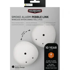 Housegard Pebble Link trådløs brandalarm, 2 stk.