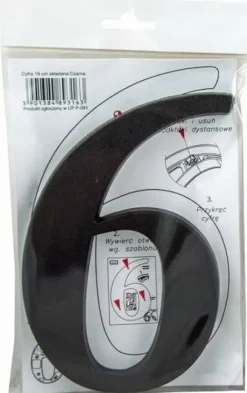 Husnummer 6 eller 9 sort 19 cm