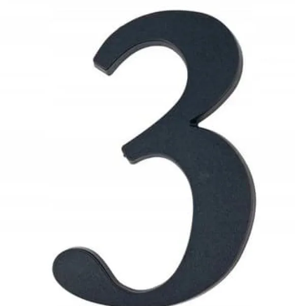 Husnummer 3 sort 19 cm