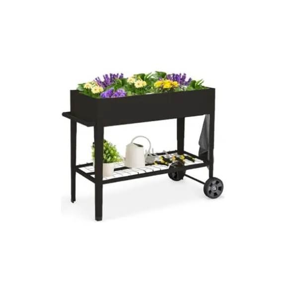 Hævet Bed Plantekasse, 95x40x80 cm, Sort