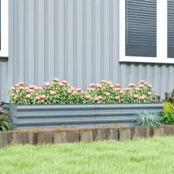 Hævet Havebed, 180x90x30 cm, Sølv