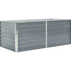 Hævet havekasse i galvaniseret stål 160x80x45 cm | Farve: Grå