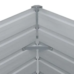 Hævet havekasse i galvaniseret stål - Dyb og robust | Størrelse: 100x100x77 cm | Farve: Grå
