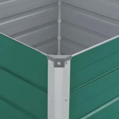 Hævet havekasse i galvaniseret stål - Holdbar og stabil | Farve: Grøn | Størrelse: 100x100x77 cm