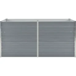 Hævet havekasse i gråt galvaniseret stål - Slidstærk & stilfuld | Størrelse: 160x80x77 cm