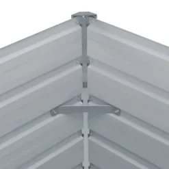 Hævet havekasse i gråt galvaniseret stål - Slidstærk & stilfuld | Størrelse: 160x80x77 cm