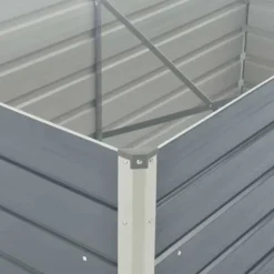 Hævet havekasse i gråt galvaniseret stål - Slidstærk & stilfuld | Størrelse: 160x80x77 cm
