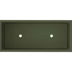 Hævet havekrukke i stål - Rektangulær og stilren | Farve: Olivengrøn | Størrelse: 60 x 26 x 45 cm