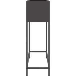 Hævet haveplantekasse i stål - Rektangulær design | Størrelse: 100x26x82 cm | Farve: Sort
