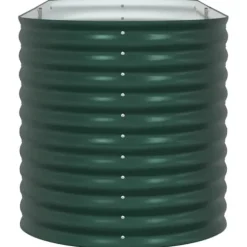 Hævet højbede i stål - Plantekasse til have | Størrelse: 240x80x81 cm | Farve: Grøn