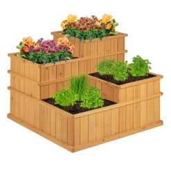Hævet plantebed, 61x81x81 cm, Natur, Træ