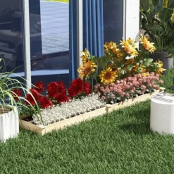 Hævet plantebed, 237x60x25 cm, naturlig