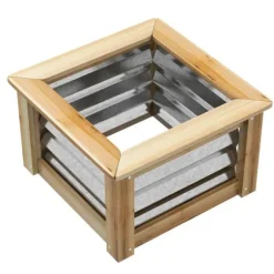Hævet plantebed, 45x45x30 cm, Sølv,Natur
